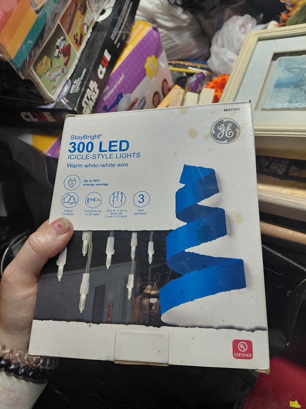GE StayBright 300 LED Icicle-Style Lights Warm White